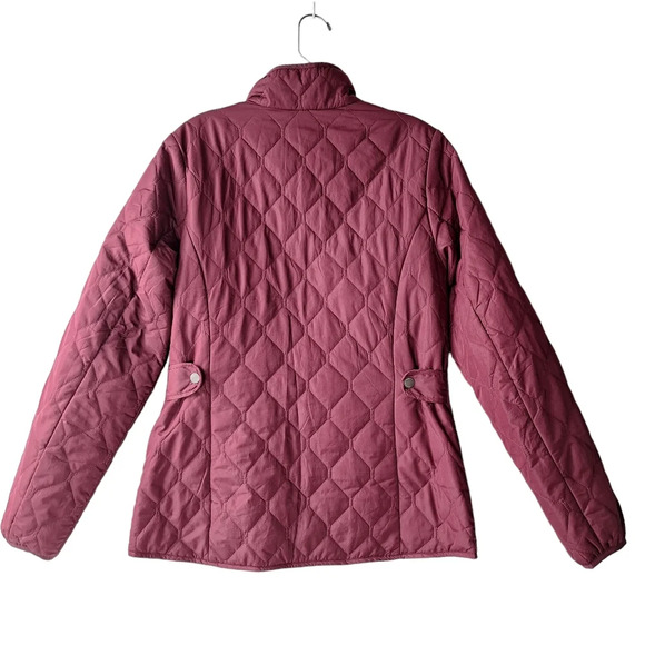Eddie Bauer Women Medium Lightweight Burgundy Quilted Full Zip Field Jacket - Picture 5 of 16